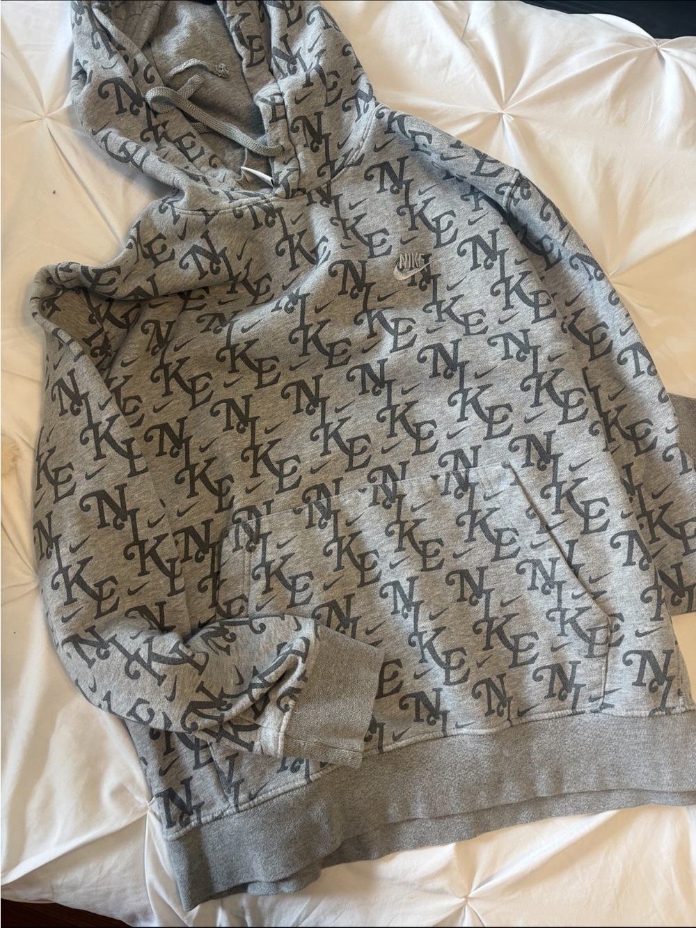 Nike Gray Monogram Pullover Hoodie